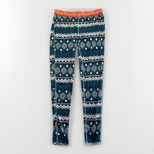 Kari Traa Womens L Base Layer Pants Nordic Color Print Outdoor Ski Sport Hiking